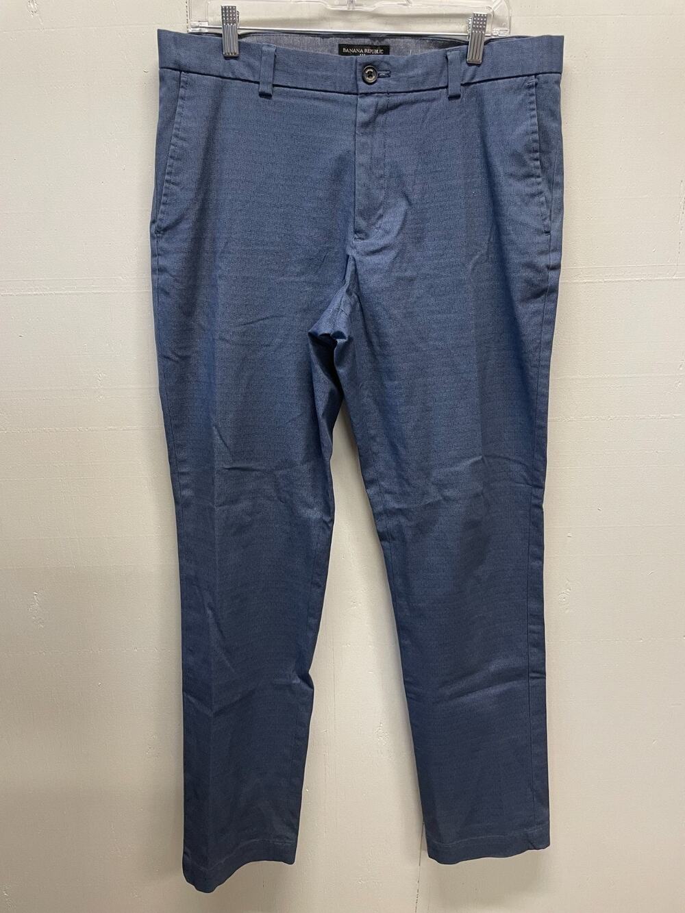 Banana Republic Men's Aiden Chino Pants 34x34 Blue Subtle Pattern